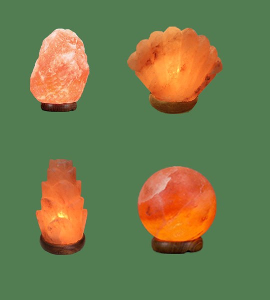 Himalayan Salt Lamps 1 Micro + 1 Seashell + 1 Flower + 1 Sphere